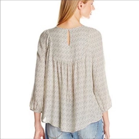 Lucky Brand Lilah Mirrored Boho 3/4 Sleeve Blouse - Picture 4 of 9